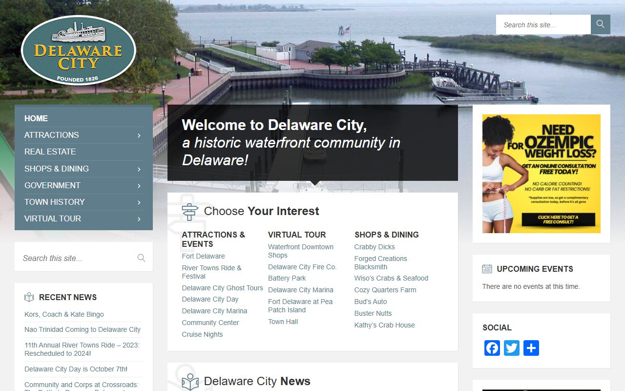 Delaware City Town Hall official website and contact information