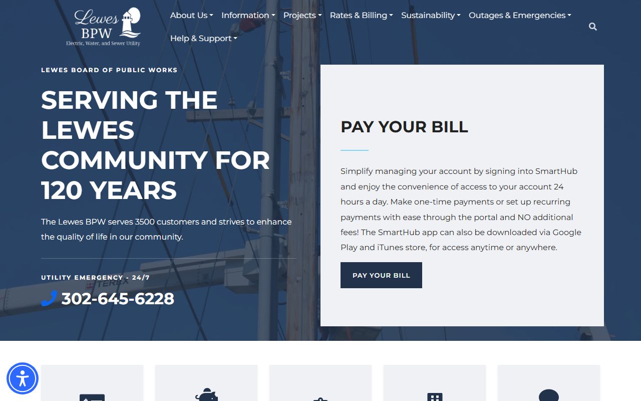 Lewes Board of Public Works utility services and customer deposit information