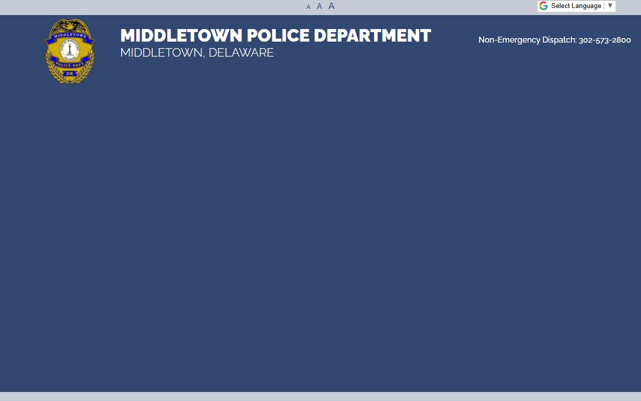 Middletown Delaware Police Department contact and services