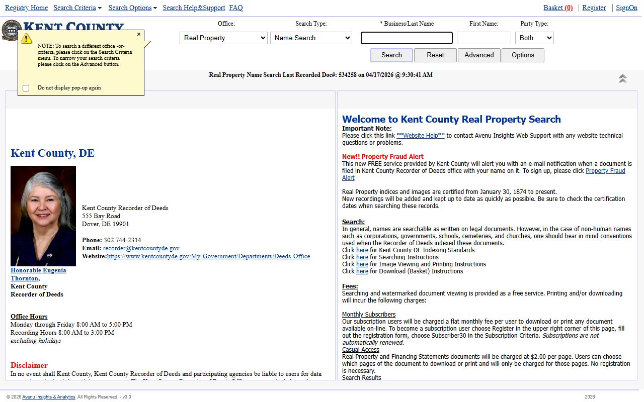 Kent County land records search portal online property records