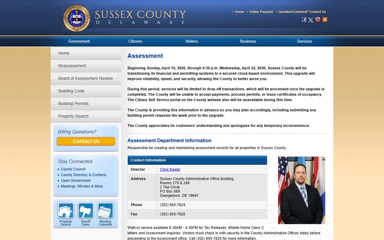 Sussex County Assessment Office property search and assessment records
