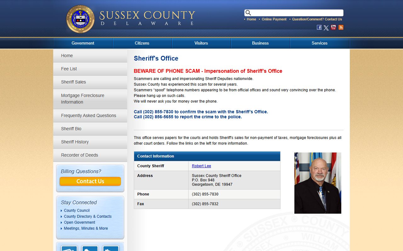 Sussex County Sheriff's Office sale schedule and bidder requirements