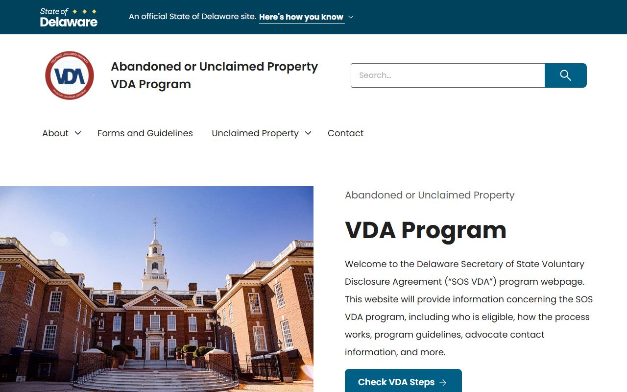 Delaware voluntary disclosure agreement program for unclaimed property holders